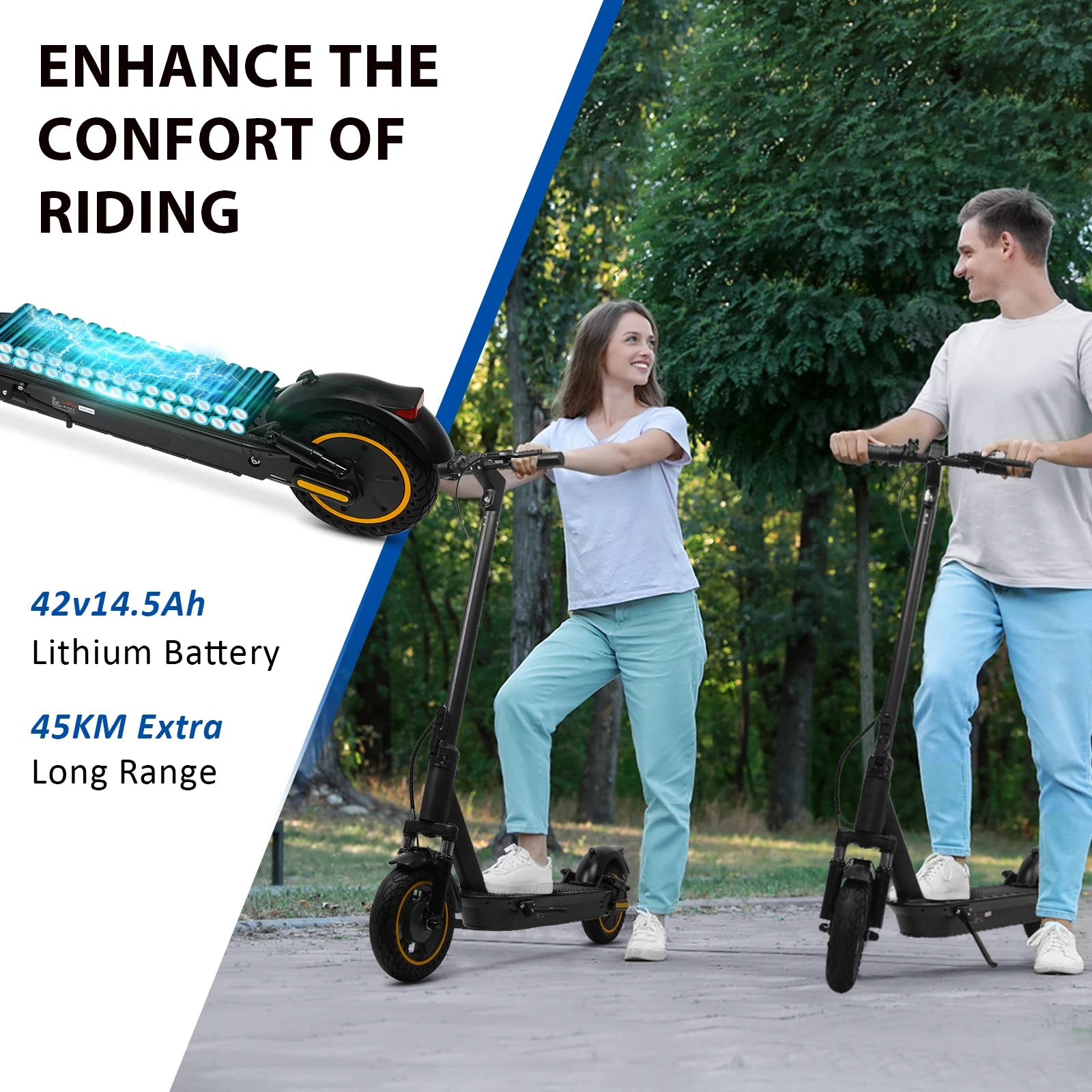 2025 Upgrate AOVOPRO Smart APP Electric Scooter 350W/500W Powerful Motor 36V/42V 25-45KM  Range Adults EScooter with Dual Brake