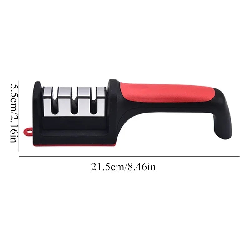Quick Handheld Knife Sharpener Multi-function 4 Stages Type Sharpening Tool Stainless Steel Sharpening Stone for Kitchen