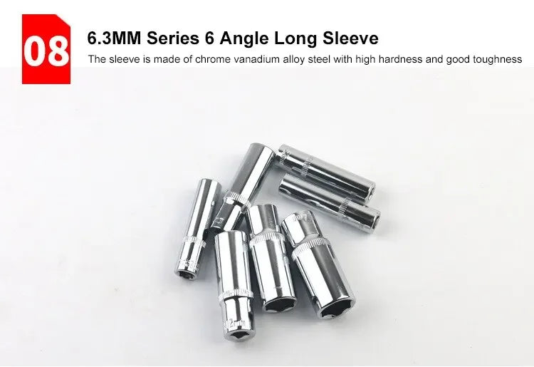 New 46-piece car repair tool kit 1/4 inch socket set car repair kit pry ratchet torque wrench combination car maintenance tools