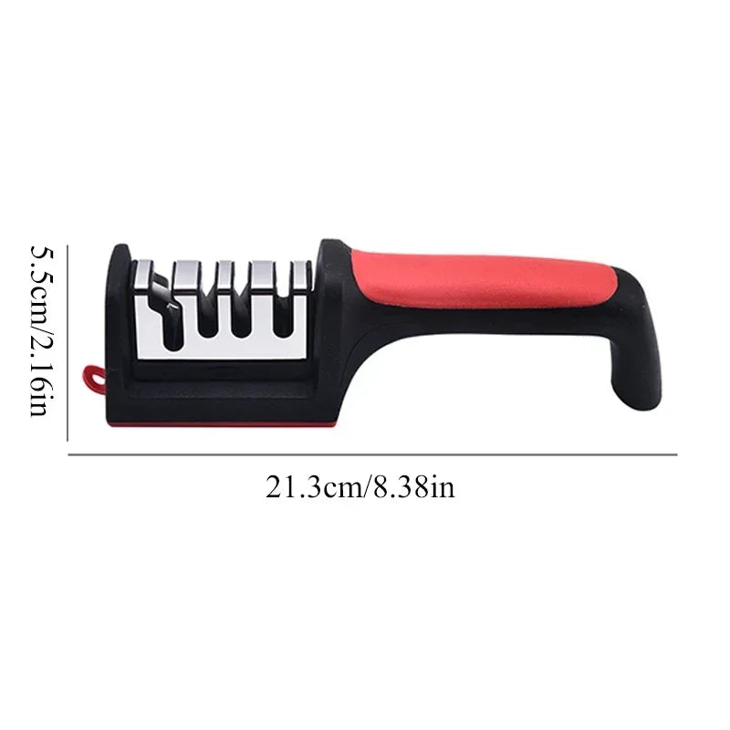 Quick Handheld Knife Sharpener Multi-function 4 Stages Type Sharpening Tool Stainless Steel Sharpening Stone for Kitchen